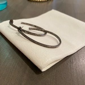 Nadri black pave diamond hoops